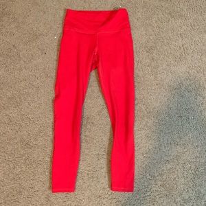 fabletics high waisted powerhold 7/8 red leggings